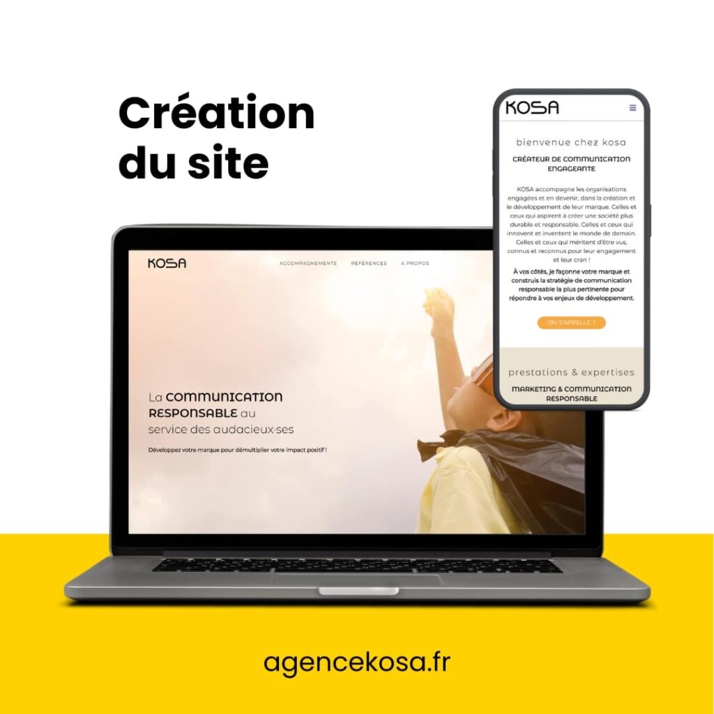 Image carrée création du site Kosa