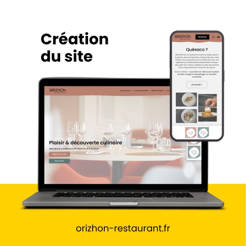 Image carrée création du site Orizhon Restaurant