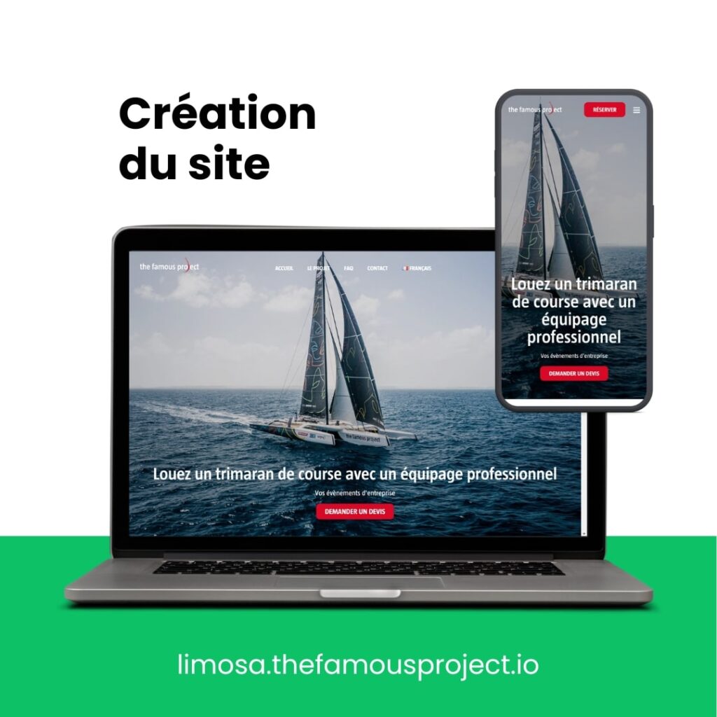 Mockup du projet Limosa The Famous Project